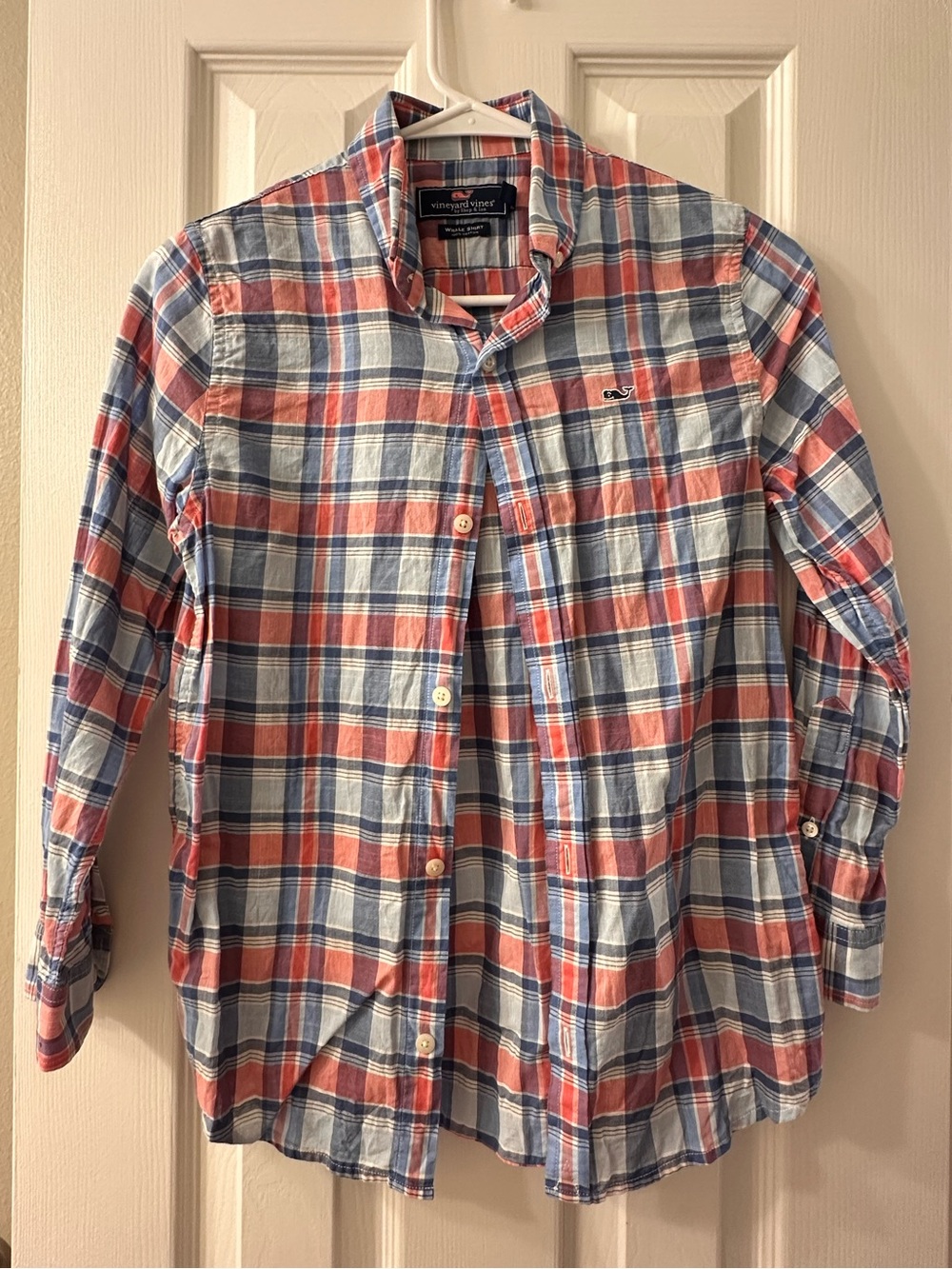 Vineyard Vines Boys Button Down Plaid Shirt Size Small 8-10